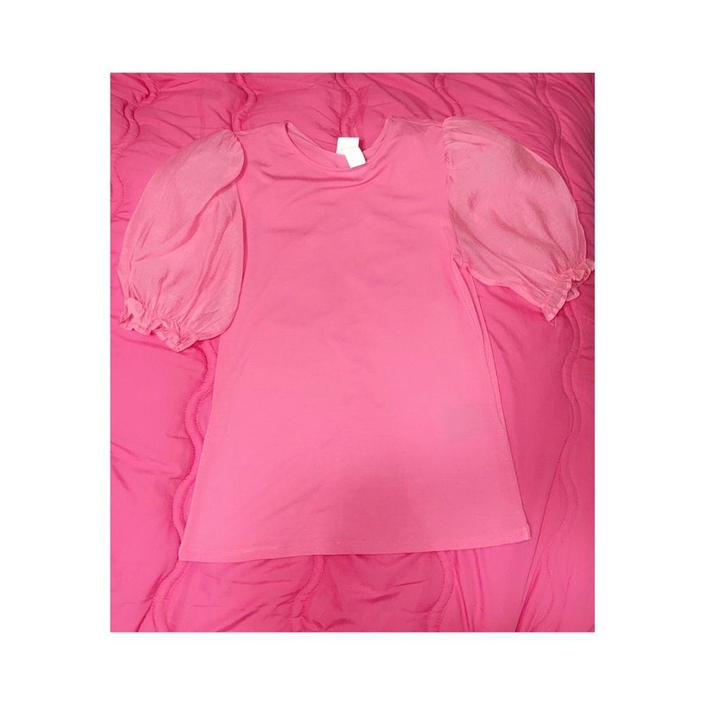 h&m pink organza bubble top